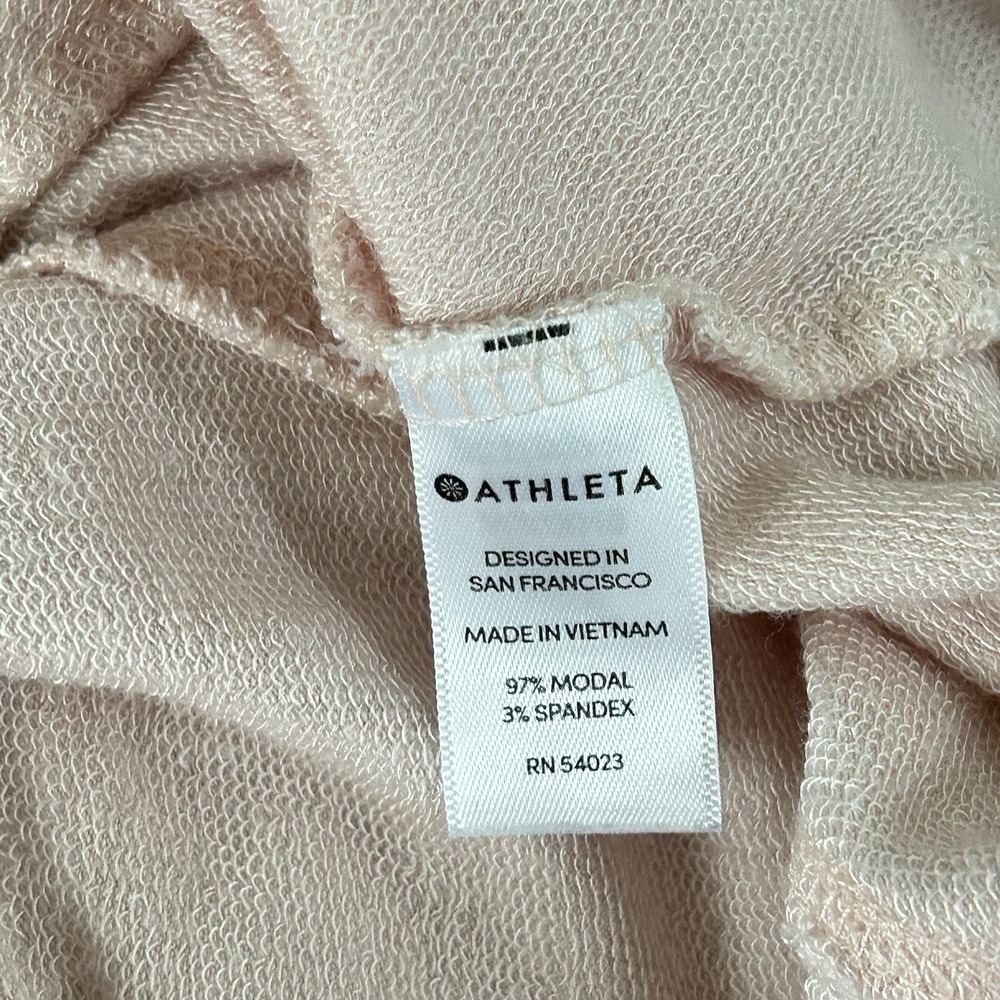 Athleta Twist Front Sweatshirt Womens M Blush Pink Modal Long Sleeve Nirvana - Picture 5 of 10